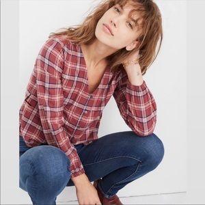 Madewell V-Neck Button Down Shirt